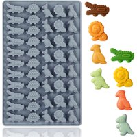 1pack silicone animal candy mold, Christmas crocodile kangaroo parrot hedgehog lion shaped silicone mold - chocolate, candy
