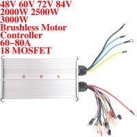 72V 2000W E-bike Controller Brushless motor Controller 48V 60V 2500w 3000W MAX 80A, 9+9 =18 Mosfet, for electric motorcycle