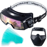 A20F-Auto Darkening Welding Goggles, Wide Rang Shade 4/5-9/9-13, Welding Glasses With Welder Mask And 10 Replacement Lenses
