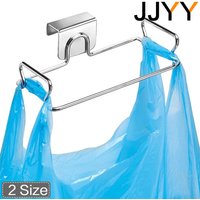 JJYY Kitchen Trash Rack Cabinet Door Garbage Bags Holder Stainless Steel Closet Garbage Storage Holder