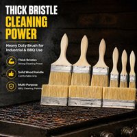 Thick Wood Handle Bristle Paint Brush, Heavy Duty Multi-Purpose Cleaning Brush for Industrial and BBQ Use