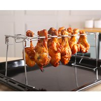 1pc BBQ Beef Chicken Leg Wing Grill Rack 14 Slots Stainless Steel Barbecue Drumsticks Holder Oven Roaster Stand