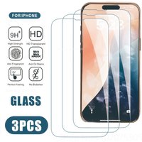 3Pcs Transparent Tempered Glass for IPhone 17 Promax 17 Air 15 16 Promax HD Protective Screen Film 14 Plus 13 12 Promax 11 XR XS