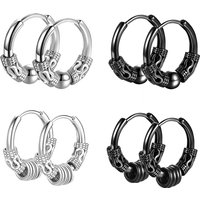 1Pair Punk Stainless Steel Round Circle Totem Hoop Earrings For Men Women Not Fade Ear Rings Hip Hop Male Jewelry