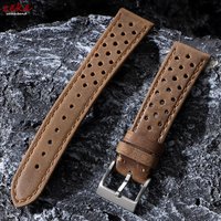 Atmungsaktives Rindsleder-Uhrenarmband, 18 mm, 20 mm, 22 mm, Öl-/Mattsleder-Armband für Tag Heuer für Seiko-Uhrenarmband, Herren- und Damenarmbänder