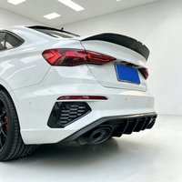 Diffuseur de pare-chocs arrière style Maxton noir brillant pour Audi A3 8Y S-Line S3 berline 2020-2024, kit carrosserie tuning.