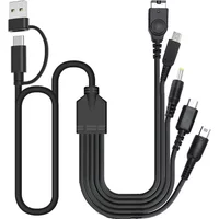5 in 1 USB Type C PD Charging Cable For NEW 3DS XL NDS Lite NDSI LL WII U Charger For GBA For PSP 1000/ 2000 3000 Gaming Cable