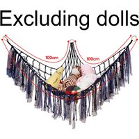 Cotton rope woven triangular wall hanging mesh bag ribbon storage hammock plush toy hanging rack decoration