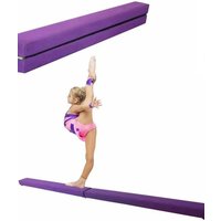 210 cm Folding Gymnastics Training Balance Beam for Children, Faux Suede Beam for Exercise Gym at Home, violet