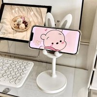 Cute Rabbit Desktop Mobile Phone Bracket Tablet Holder Adjustable Telescopic Lazy Cellphone Stand For iPhone Xiaomi Huawei iPad
