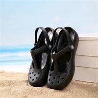New Women's Mary Jane Thick Bottom Sandals Travel Shoes Anti-Slip Beach Slippers Outdoor Wear Open-Toe Hollow out Casual Flats