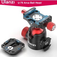 Ulanzi U-60 U-70 Metal Ballhead Pan Tilt Dual Cold Shoe Tripod Head Vlog Tripod Head