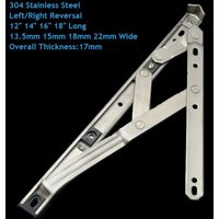 2Pcs 12" 14" 16" 18" 304 Stainless Steel Heavy Casement Window Friction Hinge Stay Top Side Hinged Brace Sliding Bracket