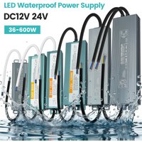 Pilote d'alimentation LED étanche IP67, AC 110V 240V à DC 12V 24V 36W 60W 80W 100W 300W 400W 500W 600W, adaptateur de transformateur
