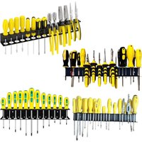 Heavy-duty metal tool rack, space-saving wall-mounted organizer with powder-coated iron, for storing screwdrivers, pliers