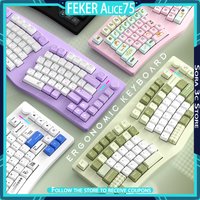 FEKER Alice75 Wireless Mechanical Keyboard Aluminum Alloy Bluetooth Tri Mode Ergonomic 3 ° Slope Custom Gaming Office Keyboard
