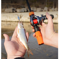 Elves Ultra Mini Portable Water Drop Reel 2nd Gen Micro Bait Double Line Cup Shallow Spool Left Hand Stream Fishing Sports