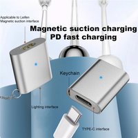 USB C/8 Pin Female To Magnetic 3Pin Adapter Aluminum Alloy Charging Adapter Type C Connector for Laifen Wave Electric Toothbrush
