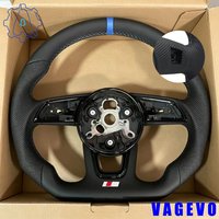 Perforated leather sports steering wheel with shift paddles installation holes suitable for Audi A3 A4 B9 RS3 S3 RS4 S4 A5 S5