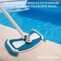 Vacuum Head with Side Brushes,Portable & Durable Plastic Design,Pool Maintenance
