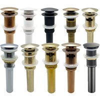 8 Colors Bathroom Pop Up Drain Pipe Kits Sink Waste Stopper Valve Washbasin Water Head Leaking Stopper Set Gunmetal Grey White