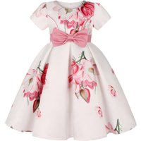 Robe de princesse pour enfant, imprimé nœud, robe de soirée pour bébé, robe de cérémonie, robe de défilé