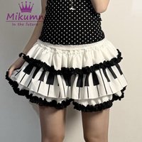 Mikumn Harajuku Gothic Lolita Black White Piano Key Cake Skirt Women Japanese Punk Y2k Vintage Polka Dots Mini Skirt Streetwear