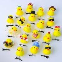 10/20/50/100Pcs/Lot Cartoon Funny Children 3D Little Yellow Duck Plush Hairpin Fashion DIY Duckbill Clip Accessories Party Gifts image 4