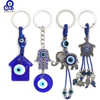 Lucky Eye Animal Life Tree Fatima Hand Keychain Nazar Turkish Evil Eye Key Chain Chili Glass Car Keyring Holder for Women Men