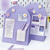Large Capacity Desktop Message Board Vertical Curved Storage Board Magnetic Photo Frame Office Home Desktop Ornament