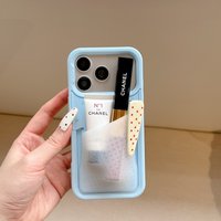 Creative Cartoon Apple Core Blue Multi-Functional Silicone Large Pocket Storage Phone Cover Case for iPhone 17 16 15 Pro Max