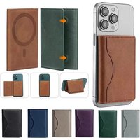 Strong Magnetic Folding Wallet Card Holder Leather Case for IPhone 17 16 Pro Max for MagSafe Stand Cover for Samsung