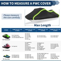UXCELL 126"-135" Fits Jet Ski Cover 300D Duty Oxford Anti-UV Waterproof Trailerable PWC Cover for Yamaha for SeaDoo for Kawasaki