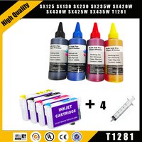 einkshop t1281 Refillable Ink Cartridge for epson sx130 sx235w S22 SX230 SX235W SX420W SX440W SX430W SX425W SX435W SX438