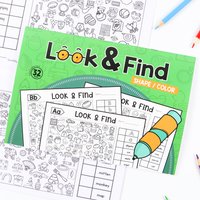 Preschool Toddler Find & Seek Coloring Activity Book - 32 Pages Educational Focus Concentration Boosting Observation Work for Ki