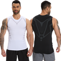 Men's Compression T-shirt Body Shaper Running Sport Fitness Quick Dry Tight Training Shirt Gym Breathable Abdomen Slimming Vest