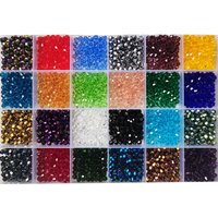 24 Color Bicone Crystal Glass Beads Set with Storage Case Sparkling Faceted Beads for Jewelry Making DIY Craft Boho Necklace