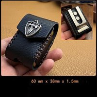 Vintage style leather storage bag Zoro lighter leather cowhide case with steel reinforced clip