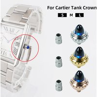 For Cartier Tank Watch Crown Men's and Women's Sapphire Crown Time Button Gold Silver Rose Gold Repair replace Watch Accessories