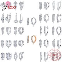 Korean Style Various Models Crystal Earring Findings Genuine 925 Sterling Silver Earring Findings Jewelry Accessories For DIY