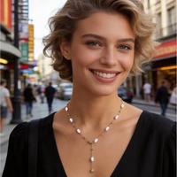 Elegant Imitation Pearl Beaded Necklace for Women Long Y-Shaped Necklaces Chic Neck Jewelry Gift
