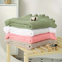 Knit Youngsters Blanket Soft Cozy Ruffle Edge Hand Wash Only Ideal for Boys Girls Perfect for All Seasons Solid Color Blanket
