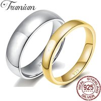 Trumium 2/ 4/6mm 925 Sterling Silver Ring High Polish Plain Dome Wedding Band Comfort Engraving Dropshiping