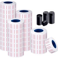 30 Rolls 15000pcs White Price Gun Labels for Mx-5500 Labeller White Pricemarker Stickers Plus 3 Piece Refill Ink Rolls。