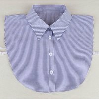Linbaiway Fashion Shirt Fake Collar for Women Striped Detachable Collar Lapel Shirt Vintage False Collar Mujer Gift Accessories