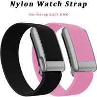 Suitable for Whoop 5.0 wristband strap, nylon woven elastic Whoop mg sports replacement strap, W logo metal apple watch band