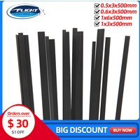 10pcs/lot 1x6mm/0.5X3mm/1x3mm/1x4mm/ 500mm Length Carbon Fiber Strip Flat Bar