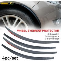 44cm/17.5" Carbon Fiber Wheel Eyebrow Arch Fender Flares Cover Trim Mudguards Universal Protective Lip Strips Car Mud Flaps
