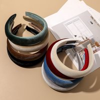 Vintage Velvet Headband Black Beige Wine Blue Green Sponge Hair Hoop Korean Women Elegant Hair Accessories