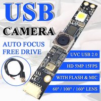 OV5640 Camera Module USB Board HD 5 Million Pixel Auto Focus AF FF 60 100 160 Degree Free Driver USB Camera for Laptop